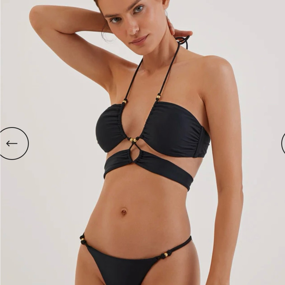 Vix Black Bandeau Bikini With Cutout And Tie Details